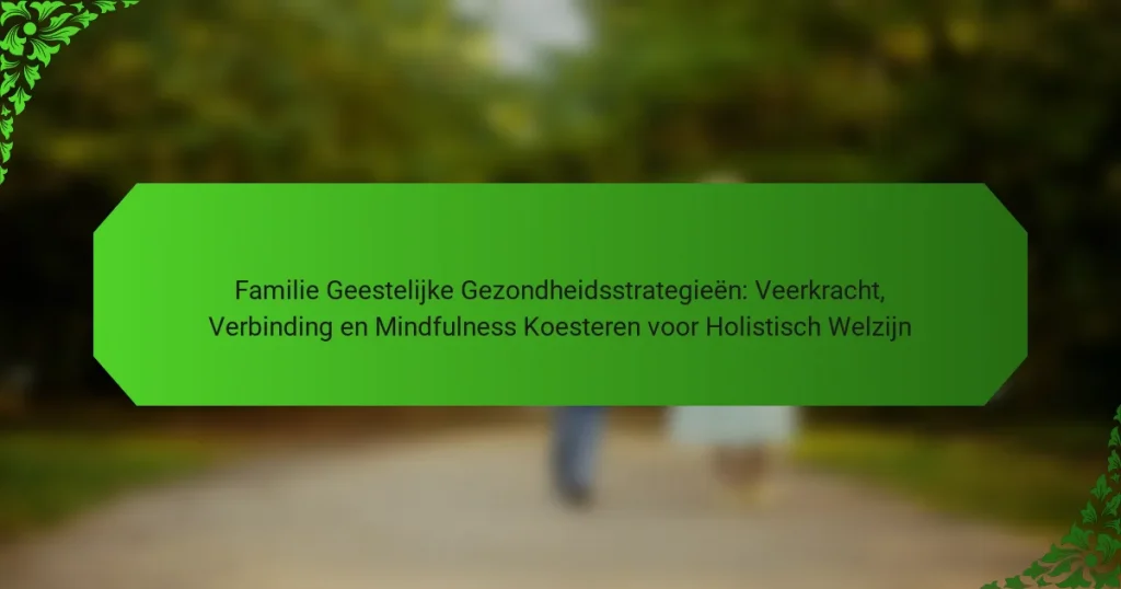 Familie Geestelijke Gezondheidsstrategieën: Veerkracht, Verbinding en Mindfulness Koesteren voor Holistisch Welzijn