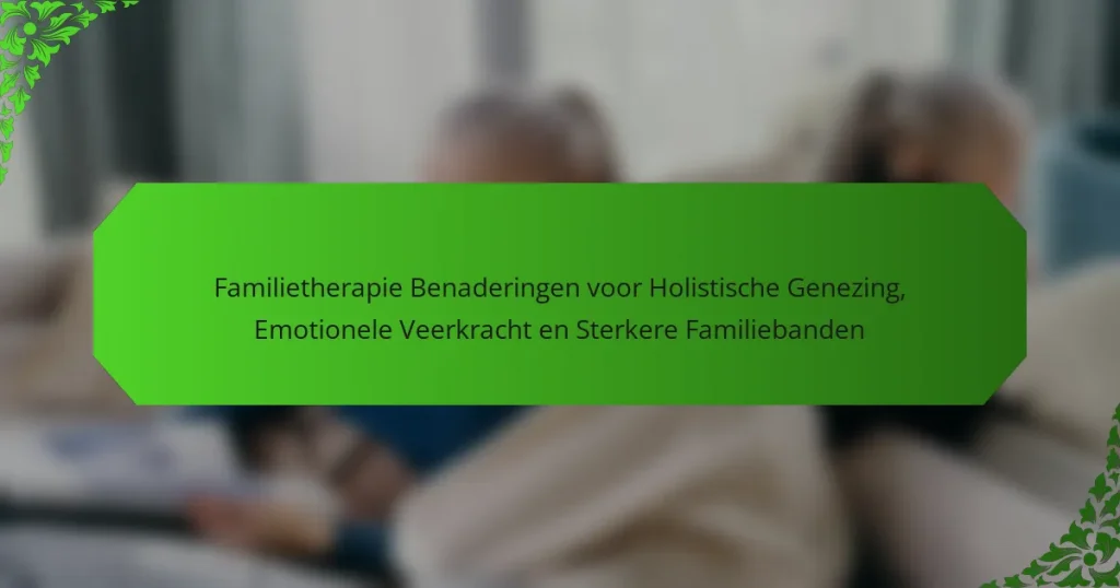 Familietherapie Benaderingen voor Holistische Genezing, Emotionele Veerkracht en Sterkere Familiebanden