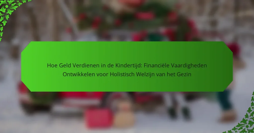 Hoe Geld Verdienen in de Kindertijd: Financiële Vaardigheden Ontwikkelen voor Holistisch Welzijn van het Gezin