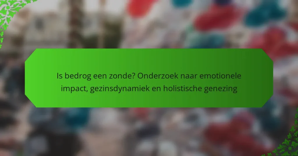 Is bedrog een zonde? Onderzoek naar emotionele impact, gezinsdynamiek en holistische genezing