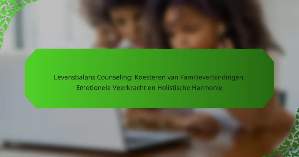 Levensbalans Counseling: Koesteren van Familieverbindingen, Emotionele Veerkracht en Holistische Harmonie