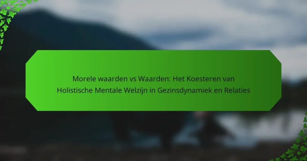 Morele waarden vs Waarden: Het Koesteren van Holistische Mentale Welzijn in Gezinsdynamiek en Relaties