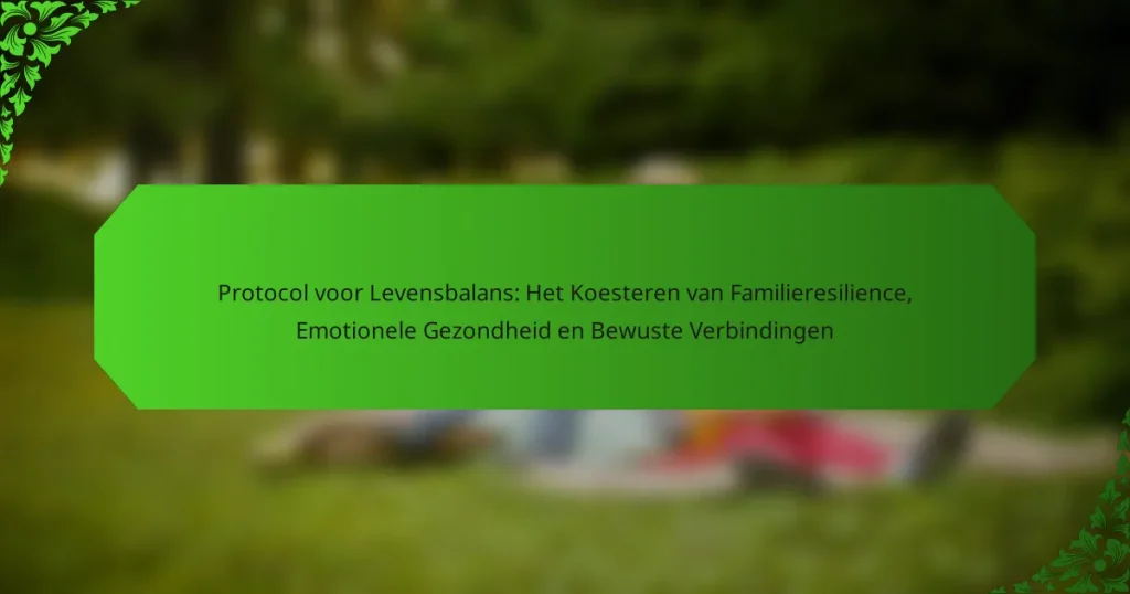 Protocol voor Levensbalans: Het Koesteren van Familieresilience, Emotionele Gezondheid en Bewuste Verbindingen