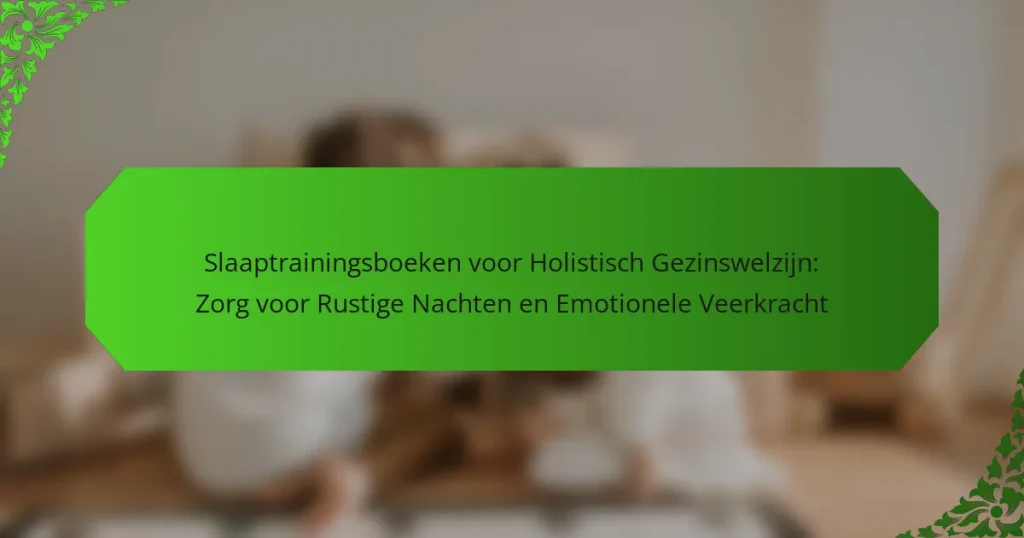 Slaaptrainingsboeken voor Holistisch Gezinswelzijn: Zorg voor Rustige Nachten en Emotionele Veerkracht