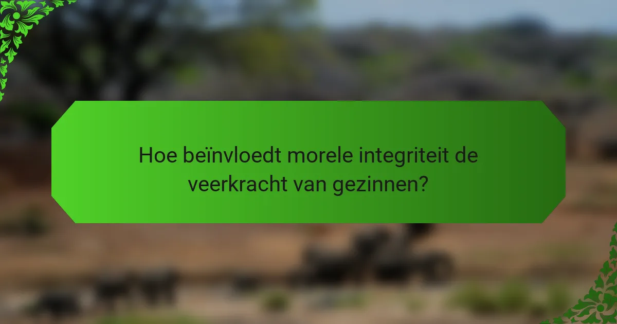 Hoe beïnvloedt morele integriteit de veerkracht van gezinnen?