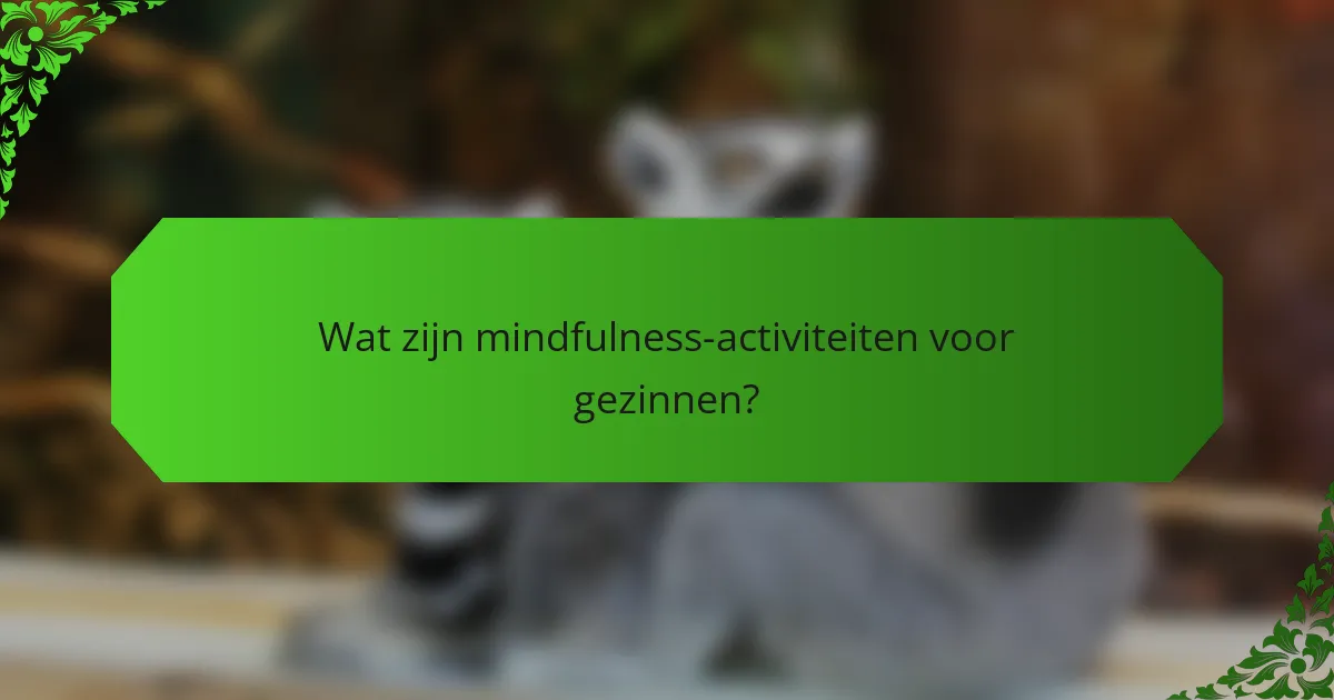 Wat zijn mindfulness-activiteiten voor gezinnen?