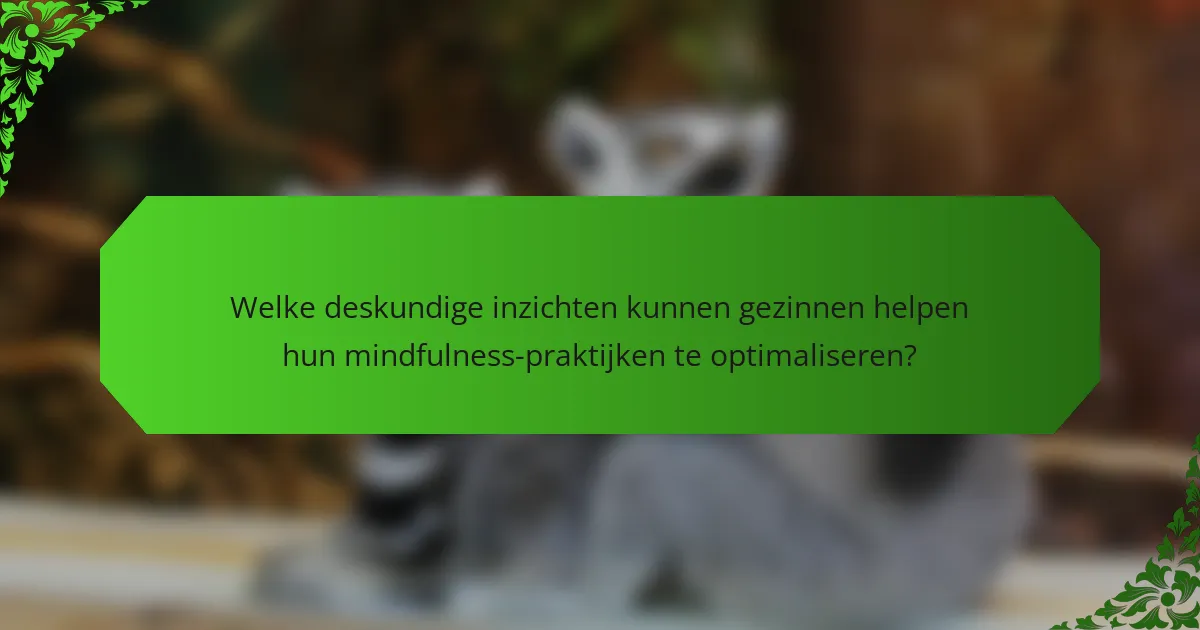 Welke deskundige inzichten kunnen gezinnen helpen hun mindfulness-praktijken te optimaliseren?